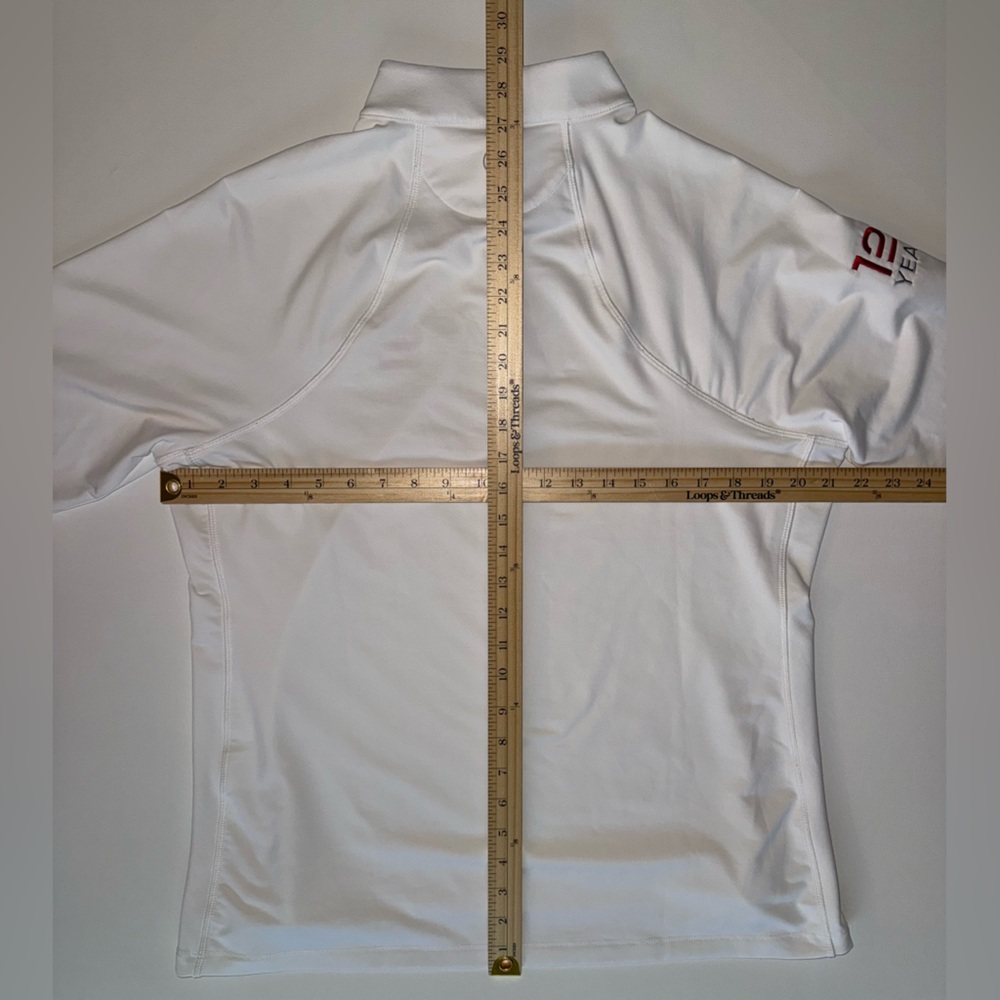 Peter Millar Women's White Raglan Sleeve Perth Layer 1/4 Zip Pullover XL- LOGO - Picture 7 of 7